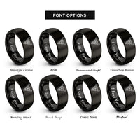 font options for inside engraving on black bull skull polygonal rings
