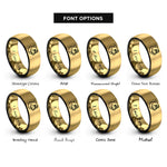 font options for inside engraving on black & gold bulldog rings