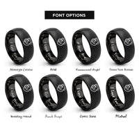 font options for inside engraving on black bulldog rings
