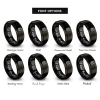 font options for inside engraving on black bulldog rings
