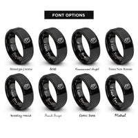 font options for inside engraving on black bulldog rings