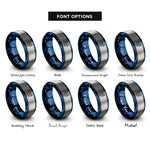 font options for inside engraving on blue & gray bulldog face shield rings