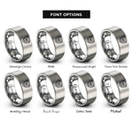font options for inside engraving on silver bulldog face shield rings