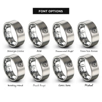 font options for inside engraving on silver bulldog face shield rings