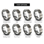 font options for inside engraving on silver bulldog rings
