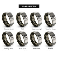 font options for inside engraving on gunmetal & grey bulldog rings