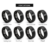 font options for inside engraving on black bullet icon rings