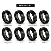 font options for inside engraving on black bullet train shinkansen rings