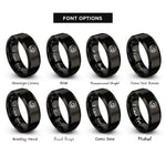 font options for inside engraving on black bullet train shinkansen rings