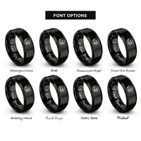 font options for inside engraving on black bullet train shinkansen rings