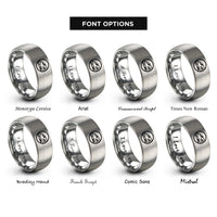 font options for inside engraving on gray bullet train shinkansen rings
