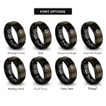font options for inside engraving on gunmetal & black bullet train shinkansen rings