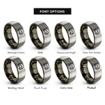 font options for inside engraving on gunmetal & grey bullet train shinkansen rings