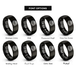 font options for inside engraving on black bundt cake rings
