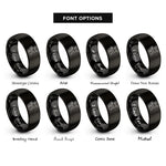 font options for inside engraving on black bunny carrot rings