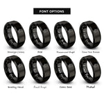 font options for inside engraving on black bunny carrot rings