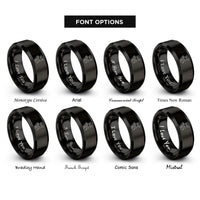 font options for inside engraving on black bunny carrot rings