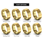 font options for inside engraving on gold bunny carrot rings