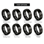 font options for inside engraving on black bunny dog rings
