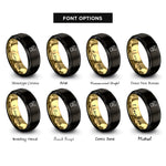 font options for inside engraving on black & gold bunny ears rings