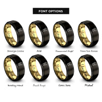 font options for inside engraving on black & gold bunny ears rings