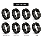 font options for inside engraving on black bunny ears rings