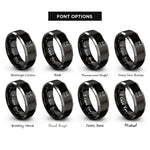 font options for inside engraving on black & gray bunny face wink rings