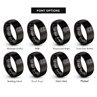 font options for inside engraving on black bunny face wink rings