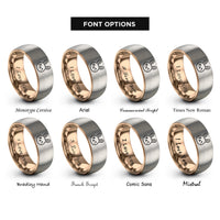 font options for inside engraving on rose gold & silver bunny face wink rings