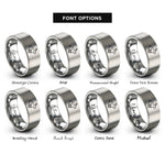 font options for inside engraving on gray bunny hop rings