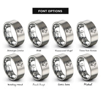 font options for inside engraving on gray bunny hop rings