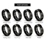 font options for inside engraving on black & silver bunny hopping rings