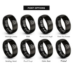 font options for inside engraving on black bunny hopping rings