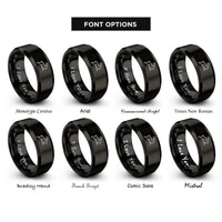 font options for inside engraving on black bunny hopping rings