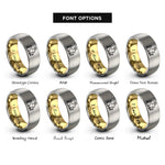 font options for inside engraving on gold & gray bunny meadow rings