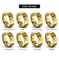 font options for inside engraving on gold bunny meadow rings