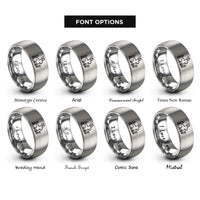 font options for inside engraving on silver bunny meadow rings