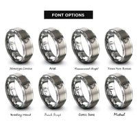 font options for inside engraving on gray bunny meadow rings