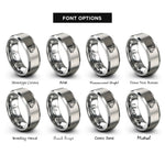 font options for inside engraving on grey bunny meadow rings