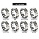font options for inside engraving on silver bunny meadow rings