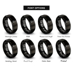 font options for inside engraving on black bunny sitting rings