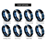 font options for inside engraving on blue & gray bunsen burner rings
