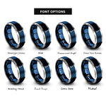 font options for inside engraving on blue & grey bunsen burner rings