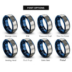font options for inside engraving on blue & silver bunsen burner rings
