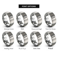 font options for inside engraving on silver bunsen burner rings