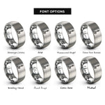 font options for inside engraving on silver bunsen burner rings