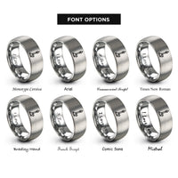 font options for inside engraving on silver bunsen burner rings