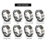 font options for inside engraving on silver bunsen burner rings