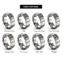 font options for inside engraving on grey bunsen burner rings