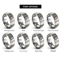 font options for inside engraving on gray bunsen burner rings